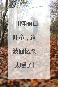陈丽君叶童，这波回忆杀太暖了