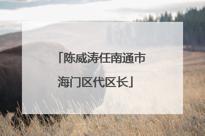 陈威涛任南通市海门区代区长