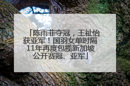 陈雨菲夺冠，王祉怡获亚军！国羽女单时隔11年再度包揽新加坡公开赛冠、亚军