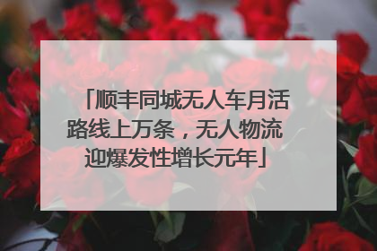 顺丰同城无人车月活路线上万条，无人物流迎爆发性增长元年