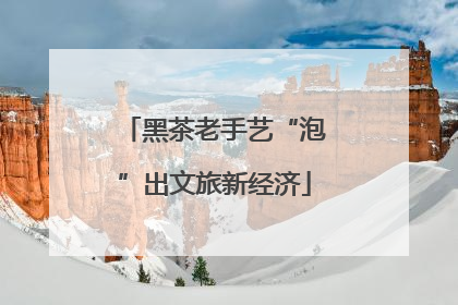 黑茶老手艺“泡”出文旅新经济