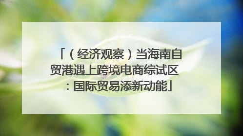 （经济观察）当海南自贸港遇上跨境电商综试区：国际贸易添新动能
