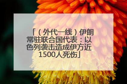 （外代一线）伊朗常驻联合国代表：以色列袭击造成伊方近1500人死伤