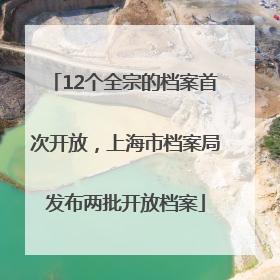 12个全宗的档案首次开放，上海市档案局发布两批开放档案