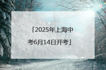 2025年上海中考6月14日开考