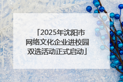 2025年沈阳市网络文化企业进校园双选活动正式启动