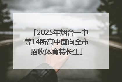 2025年烟台一中等14所高中面向全市招收体育特长生
