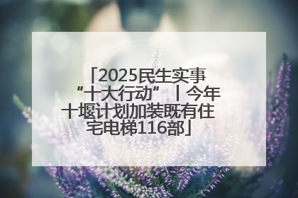 2025民生实事“十大行动”丨今年十堰计划加装既有住宅电梯116部