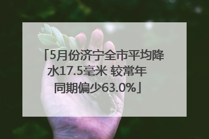 5月份济宁全市平均降水17.5毫米 较常年同期偏少63.0%