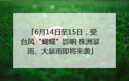 6月14日至15日，受台风“蝴蝶”影响 株洲暴雨、大暴雨即将来袭