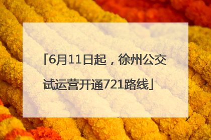 6月11日起，徐州公交试运营开通721路线