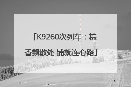 K9260次列车：粽香飘散处 铺就连心路